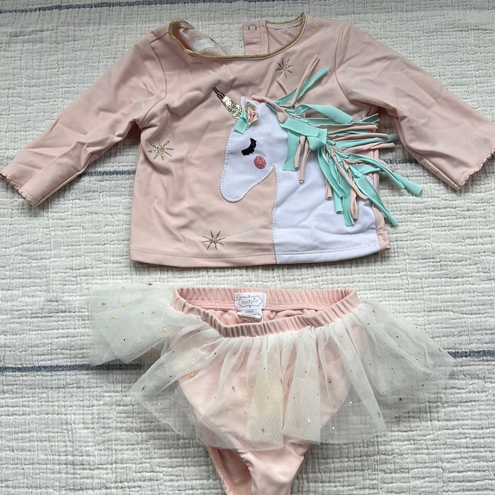 Mud pie unicorn two piece swimsuit